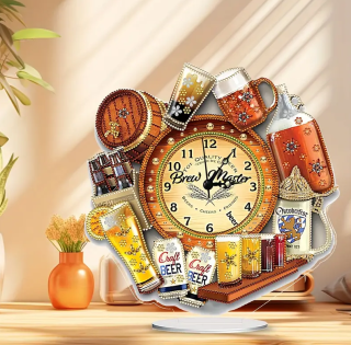 Preview: Diamond Painting 5D DIY Diamantmalerei-Set Bier Uhr